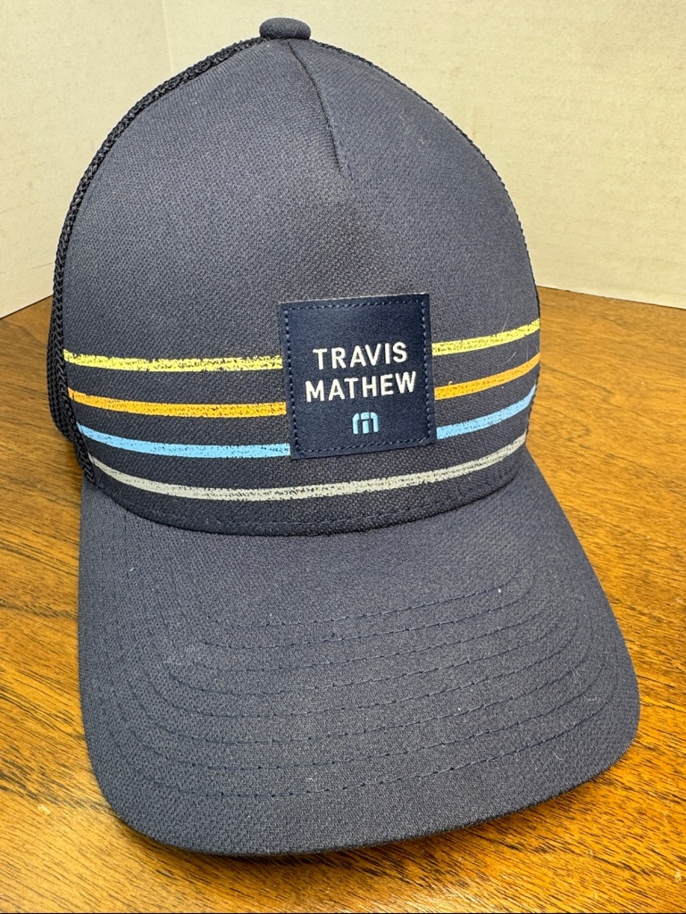 Travis Mathew Reel Living Navy Blue Golf Hat, Mesh Snapback Baseball Cap